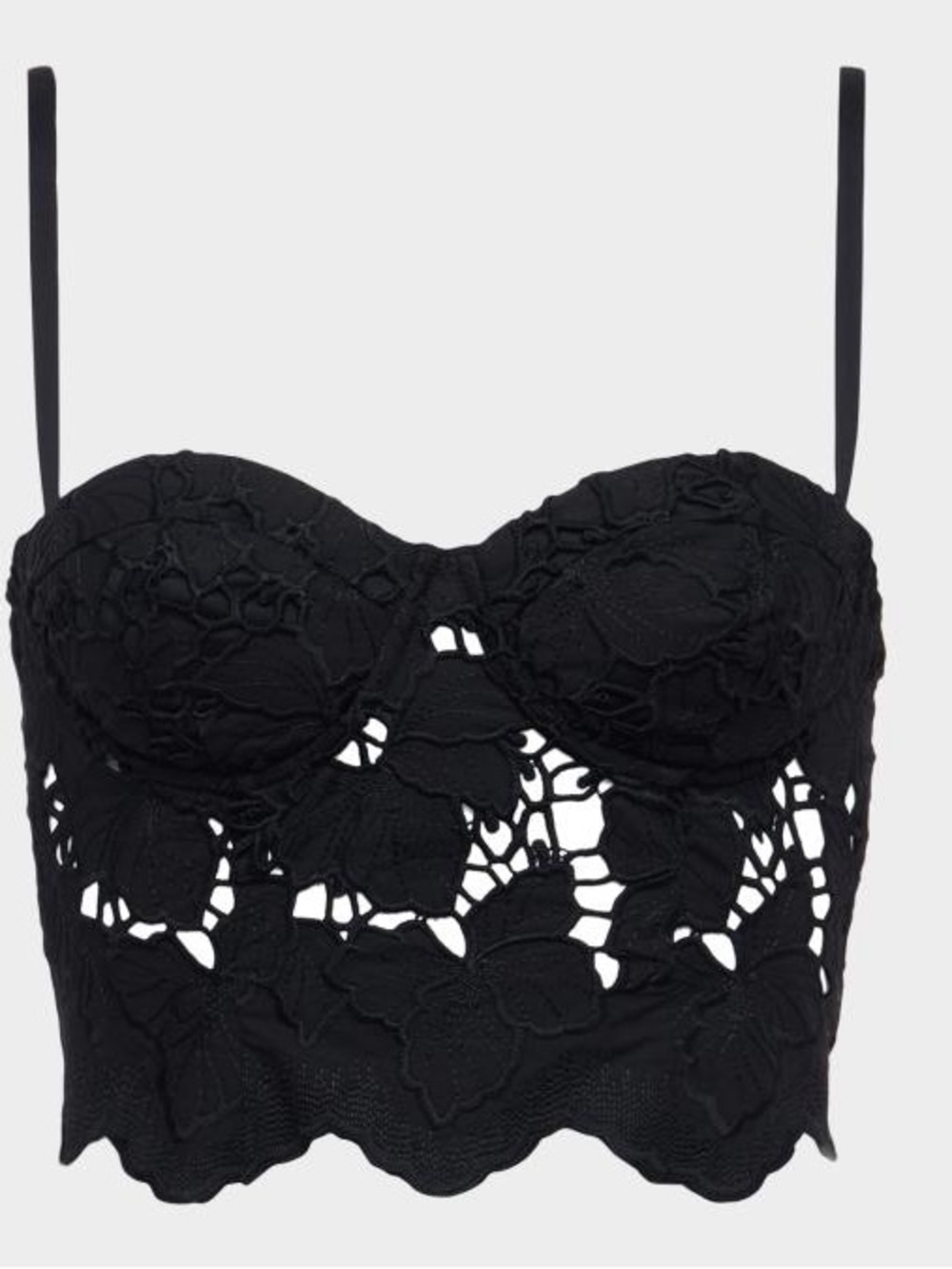L'AGENCE Sonya Eyelet-Embroidered Bralette M